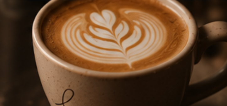 Latte art in a Lungo cup